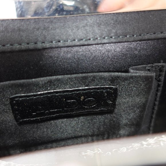 Black Clutch Evening Envelope Purse Bedazzled Gatsby Party Crystal Studded Small - Picture 2 of 13